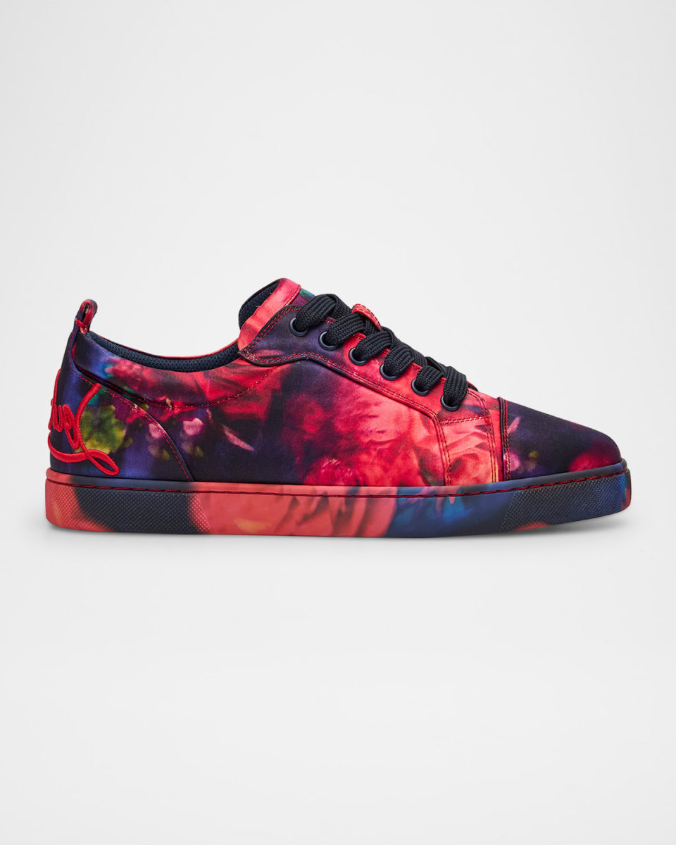 Fun Louis Junior Printed Silk Red Sole Sneakers